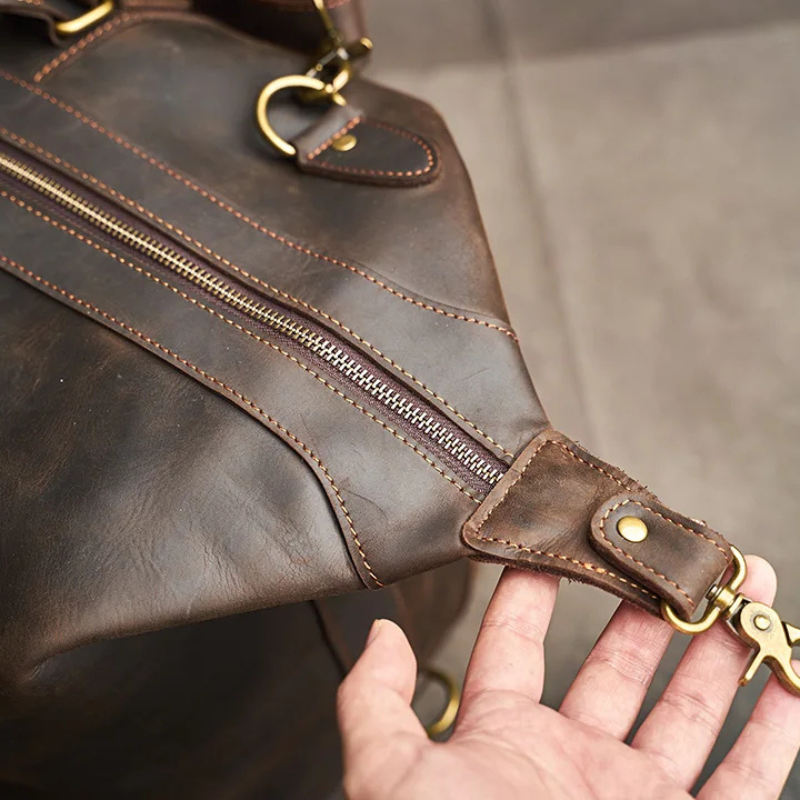 Men's Genuine Leather Duffle Travelling Handbags - Vintage Men's Shoulder Bag