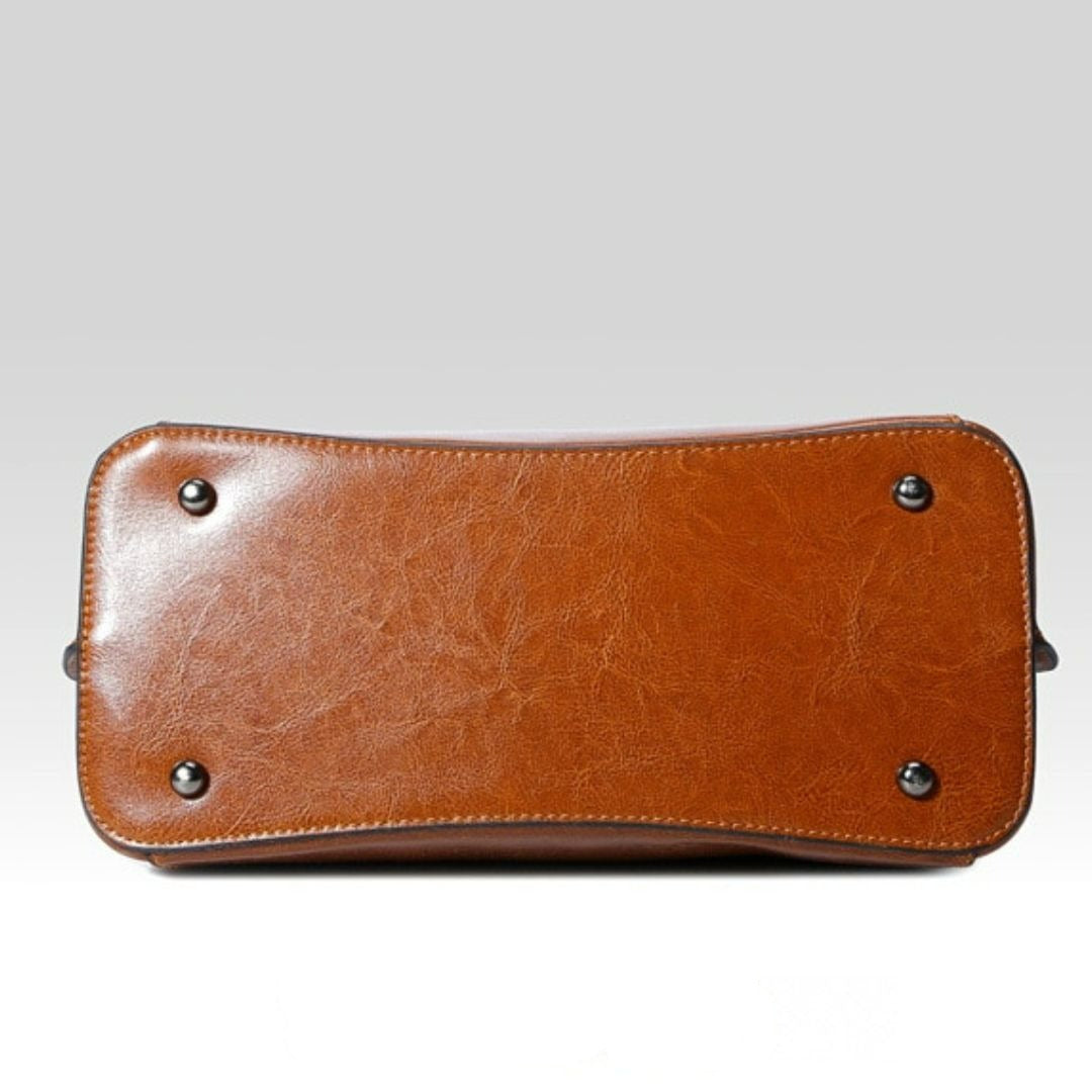 Oil Wax Cowhide Cross body Handbag - Scraften