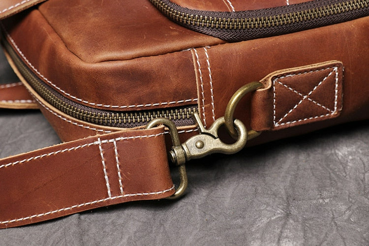 Men's Genuine Leather Vintage Briefcase - Scraften