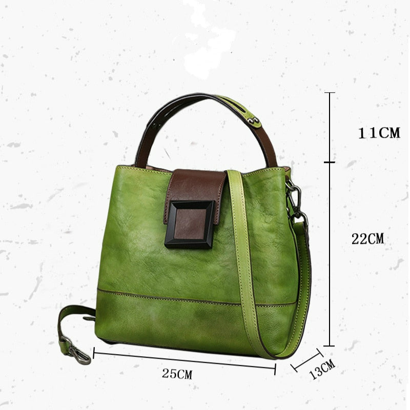 Retro Genuine Leather Shoulder Bag - Scraften