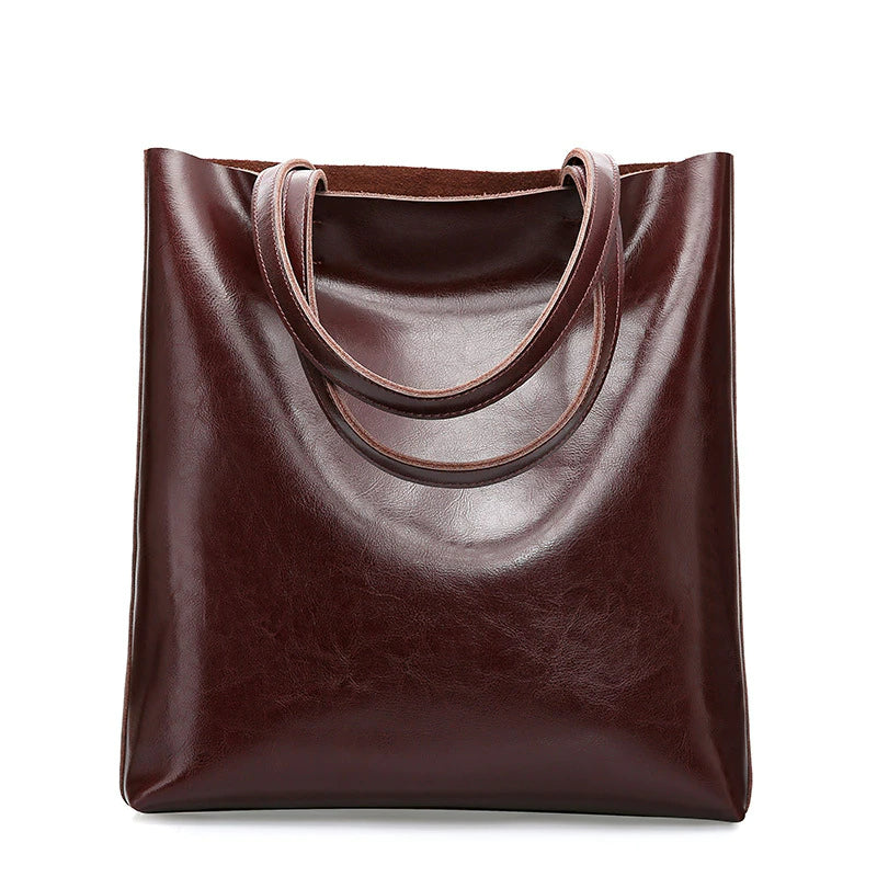 Cow Leather Ladies Shoulder Handbags Women Tote - Scraften