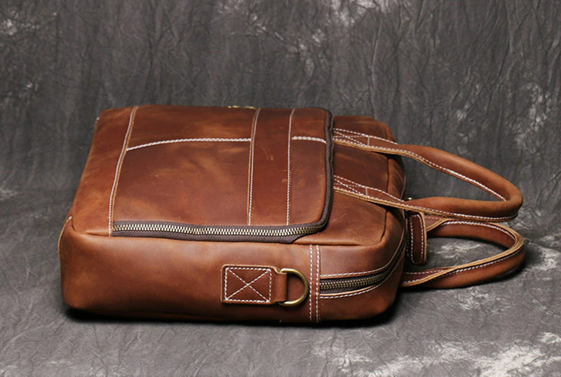 Men's Genuine Leather Vintage Briefcase - Scraften