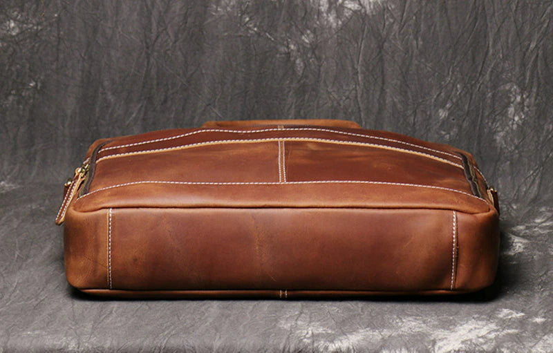 Men's Genuine Leather Vintage Briefcase - Scraften