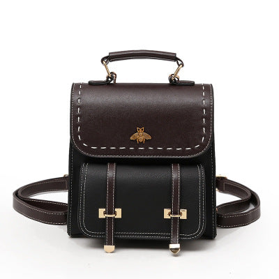 amazon black faux leather backpack Belt Retro Ladies Casual Backpack