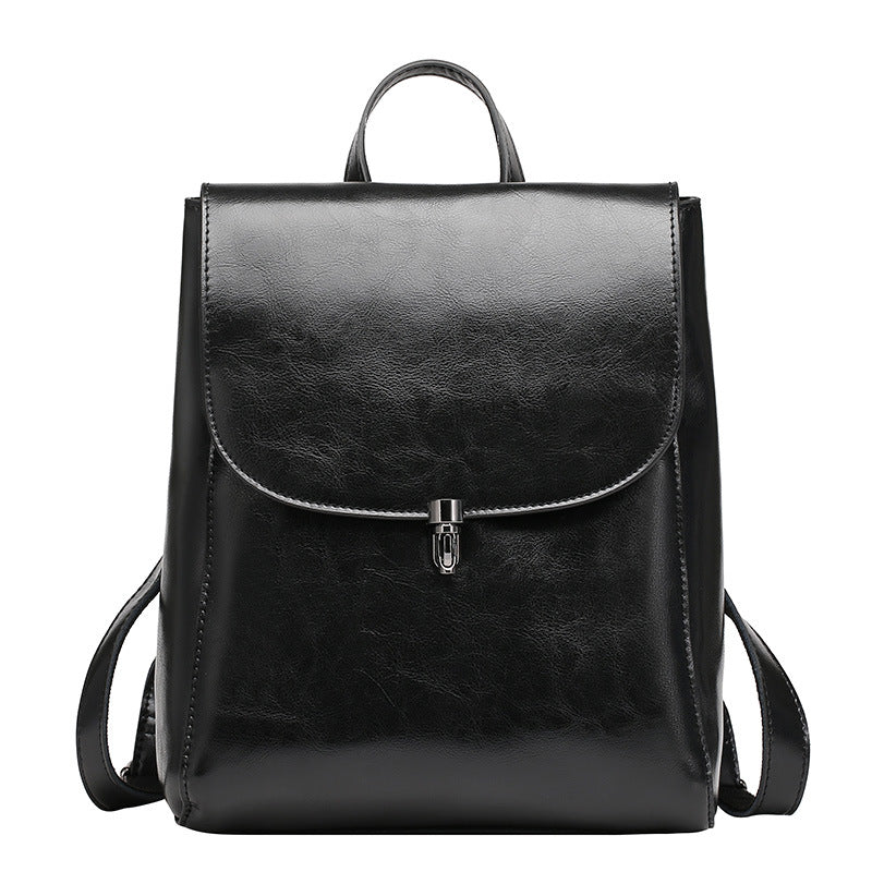 Casual Style Women's Leather Cowhide Backpack - Scraften