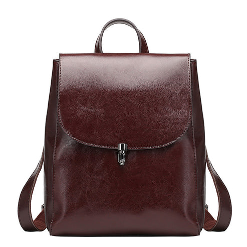 Casual Style Women's Leather Cowhide Backpack