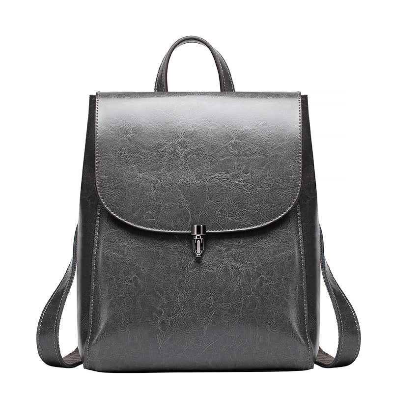 Casual Style Women's Leather Cowhide Backpack - Scraften