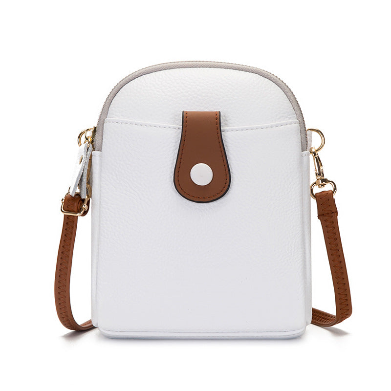 Cowhide Leather Shoulder Diagonal Bag - Scraften