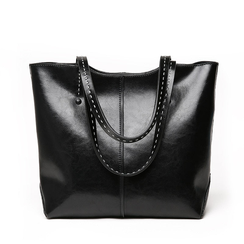 Genuine Cow Leather Luxury Handbag Tote Bag - Scraften