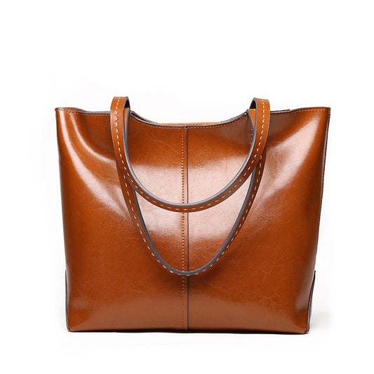 Genuine Cow Leather Luxury Handbag Tote Bag - Scraften