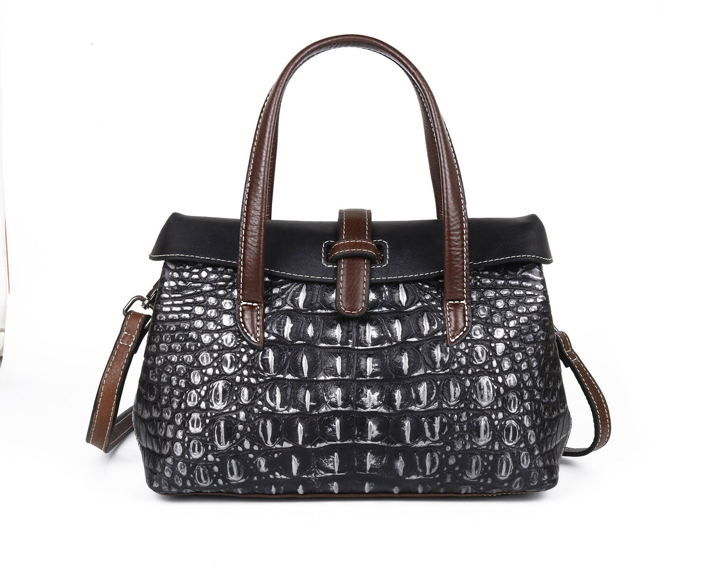 Genuine Leather Shoulder Bag Luxury Alligator Handbag - Scraften