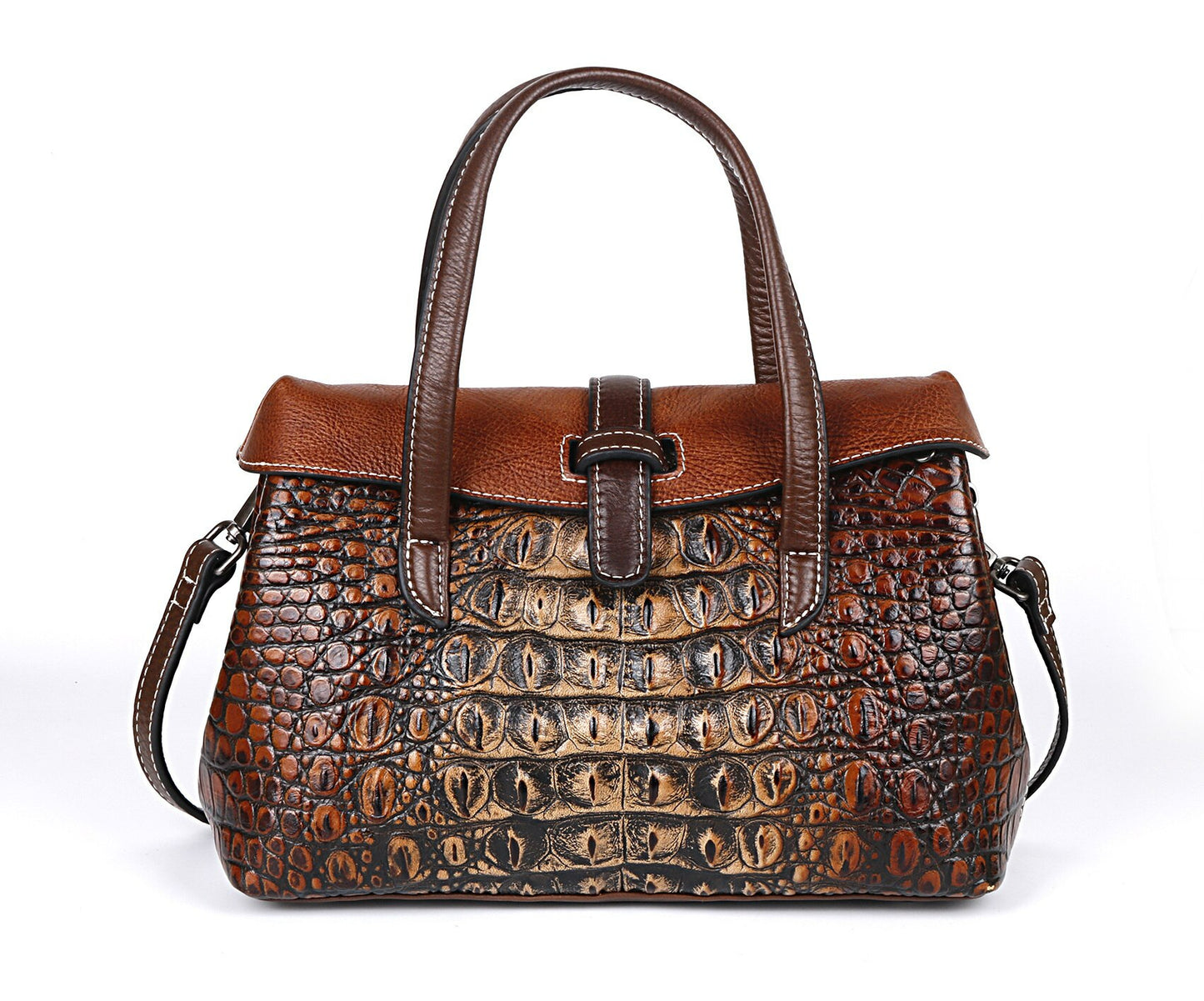 Genuine Leather Shoulder Bag Luxury Alligator Handbag - Scraften