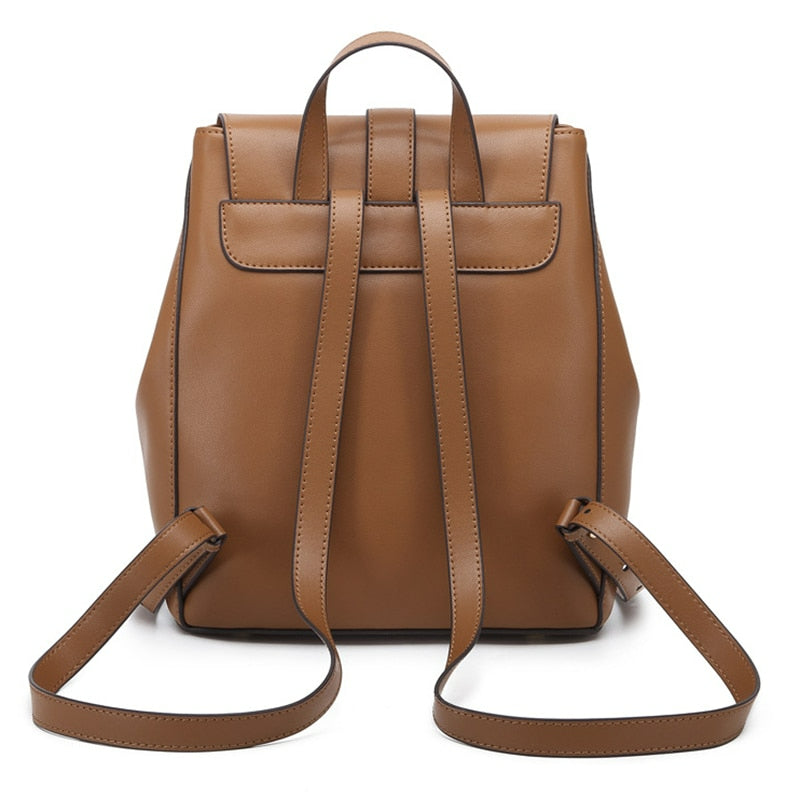 Genuine Leather Women's Backpack Rucksack - Scraften