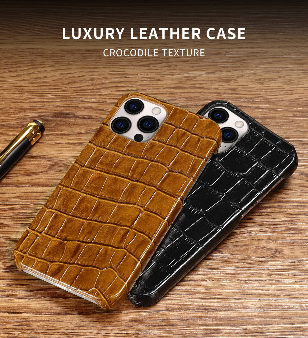Luxury Crocodile Texture Genuine Leather iPhone Case - Scraften