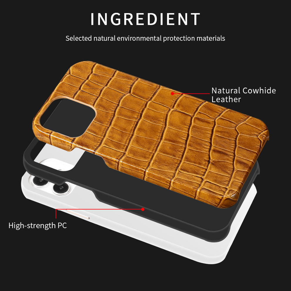 Luxury Crocodile Texture Genuine Leather iPhone Case - Scraften