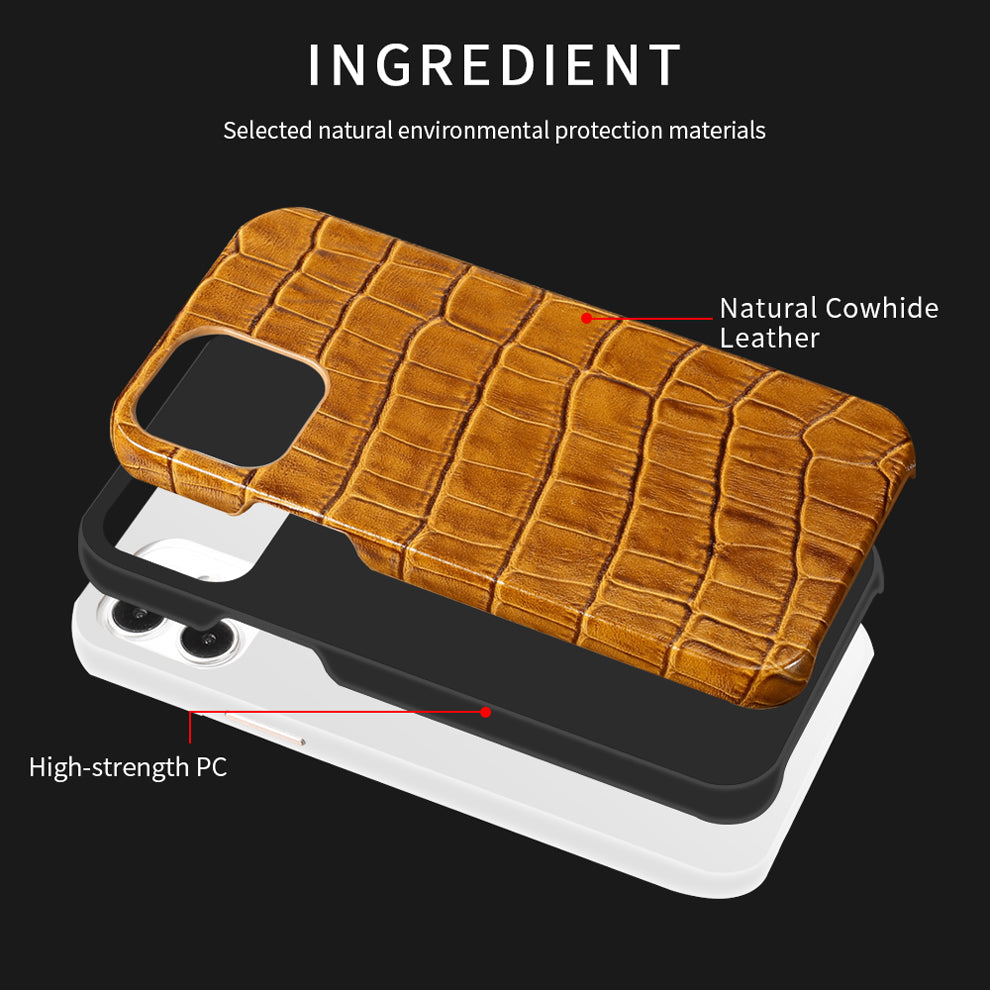 Luxury Crocodile Texture Genuine Leather iPhone Case - Scraften