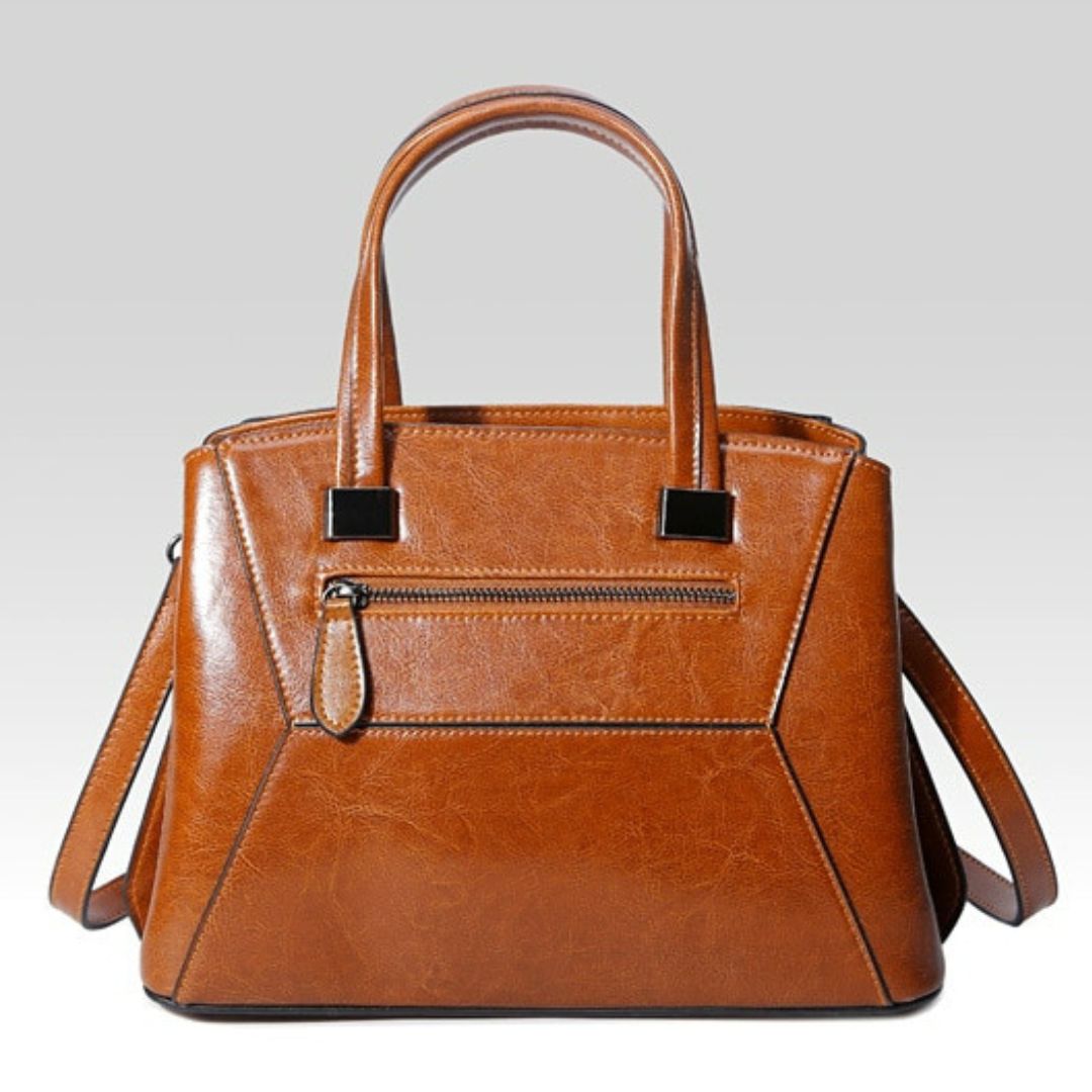 Oil Wax Cowhide Cross body Handbag - Scraften