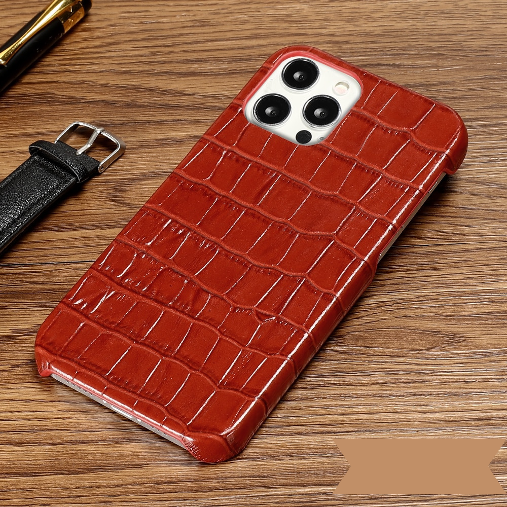 Luxury Crocodile Texture Genuine Leather iPhone Case - Scraften