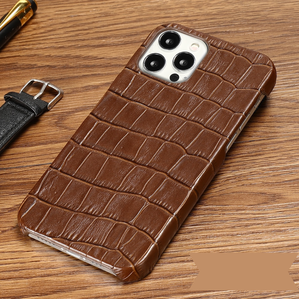 Luxury Crocodile Texture Genuine Leather iPhone Case - Scraften