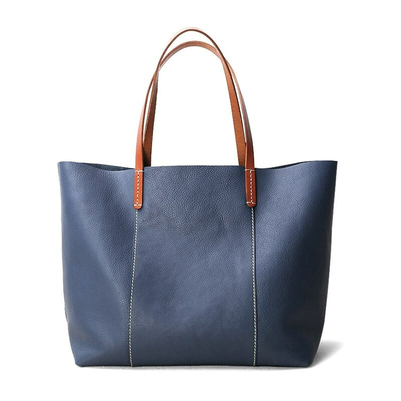 Luxury Genuine Leather Casual Tote Bag - Scraften