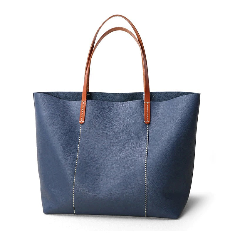Luxury Genuine Leather Casual Tote Bag - Scraften