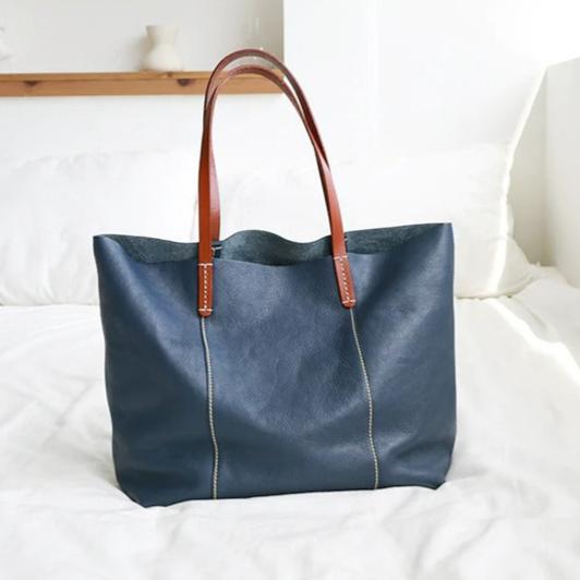 Luxury Genuine Leather Casual Tote Bag - Scraften