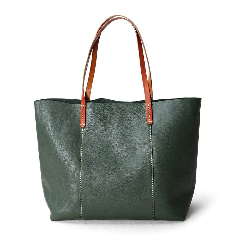 Luxury Genuine Leather Casual Tote Bag - Scraften