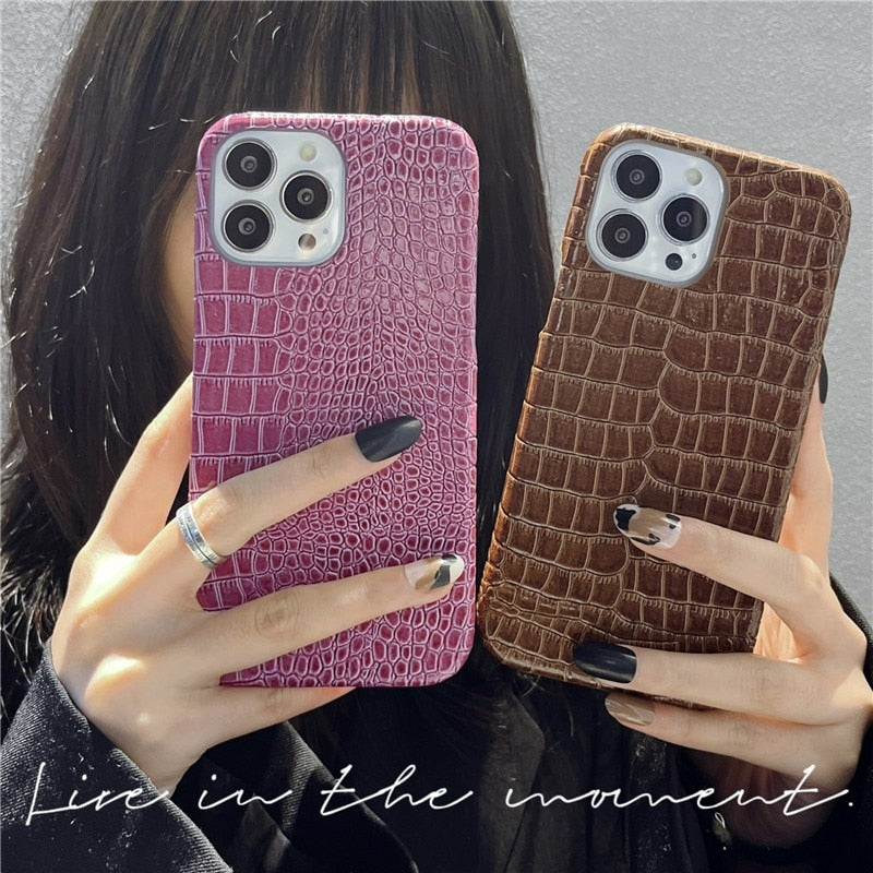 Luxury Glossy Leather Soft Phone Case - Scraften