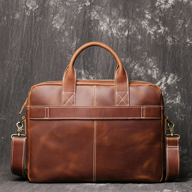 Men's Genuine Leather Vintage Briefcase - Scraften