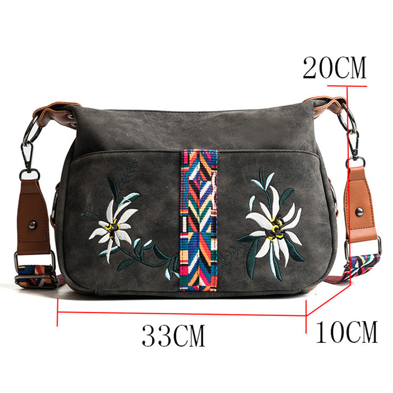 Multifunction Shoulder Embroidery Handbag - Scraften