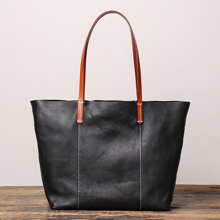 Large Capacity Mother Fashion Leather Tote Bag - Scraften