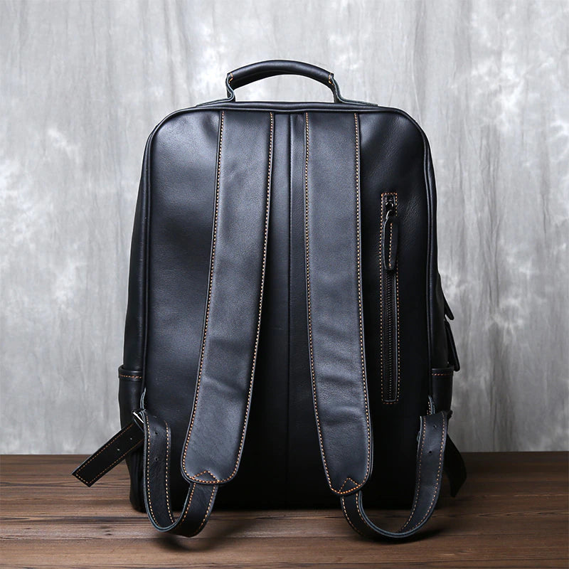 Top Layer Genuine Cow Leather Backpack Travel Backpack - Scraften