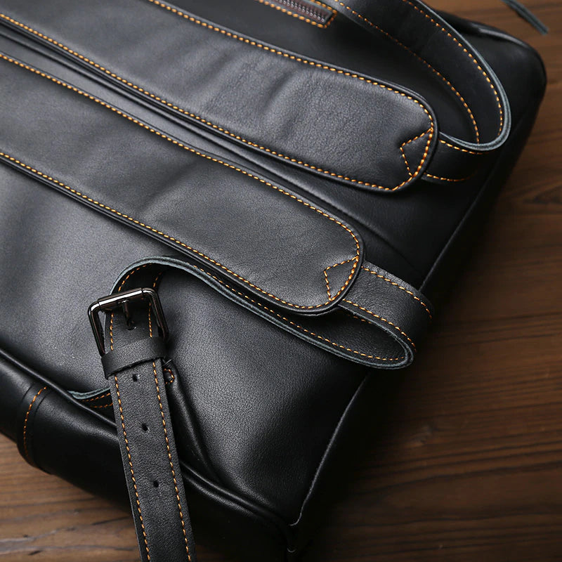 Top Layer Genuine Cow Leather Backpack Travel Backpack - Scraften