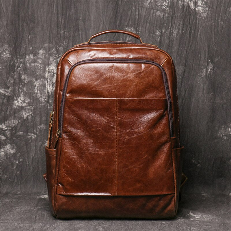 Vintage Genuine Leather Men's Backpack - Scraften