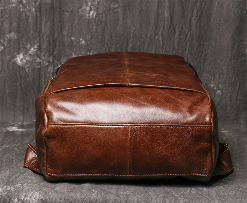 Vintage Genuine Leather Men's Backpack - Scraften
