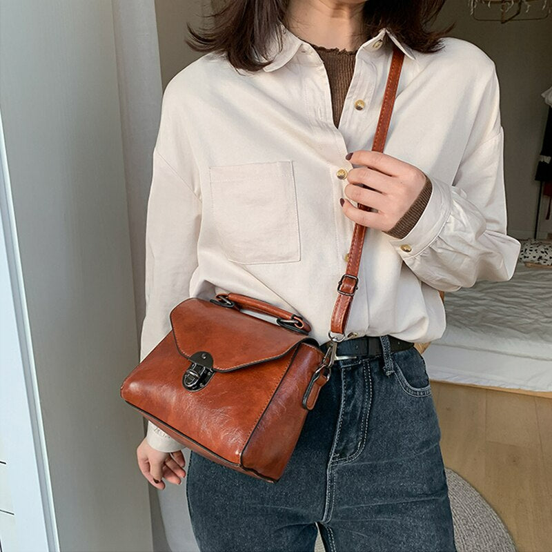 Vintage Small Top-handle Shoulder Bag - Scraften