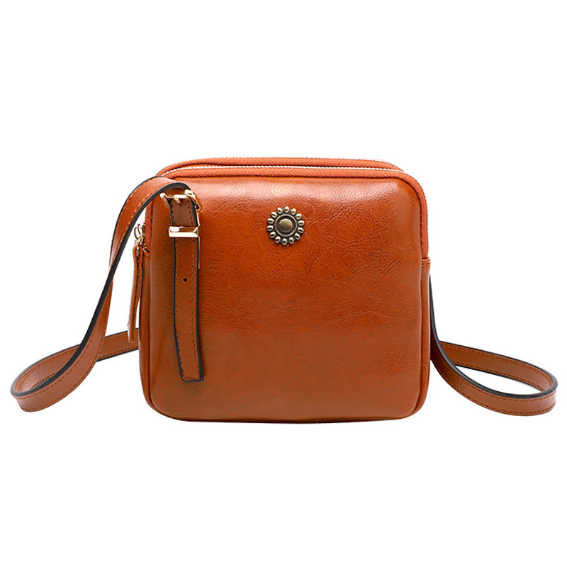 Vintage Style Square Shoulder Bag - Scraften