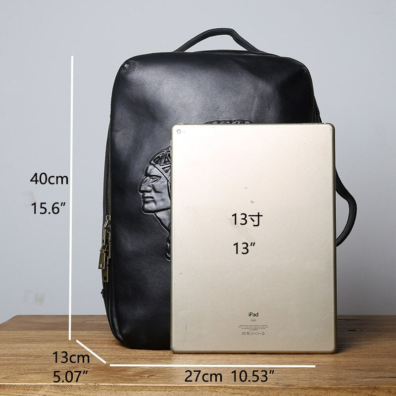 Vintage Vegetated Tanned Leather Men's Shoulder Bag I Backpack - Scraften