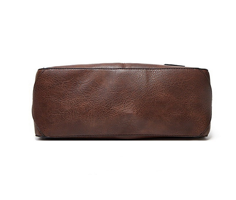 Winter Vintage PU Leather Tassel Handbag - Scraften