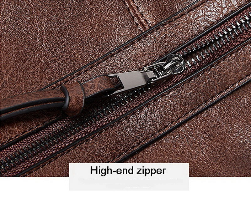Winter Vintage PU Leather Tassel Handbag - Scraften