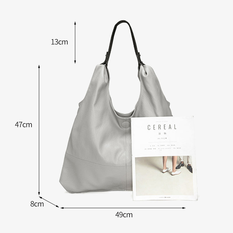 Women Genuine Leather Large Capacity Handbag - Scraften