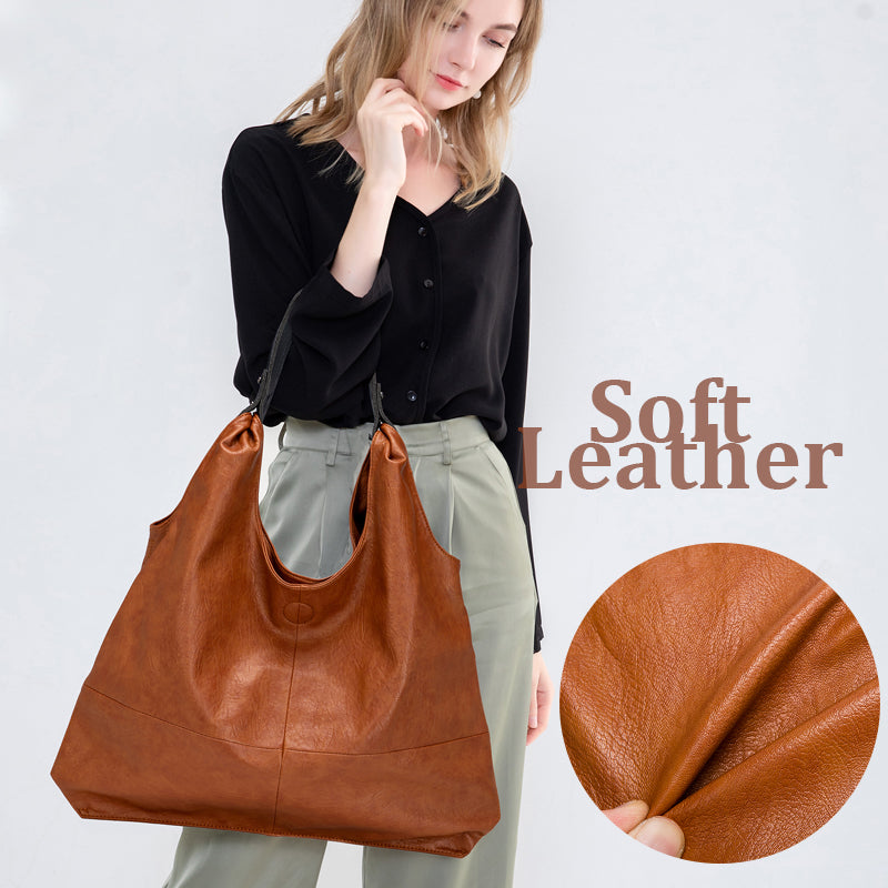 Women Genuine Leather Large Capacity Handbag - Scraften