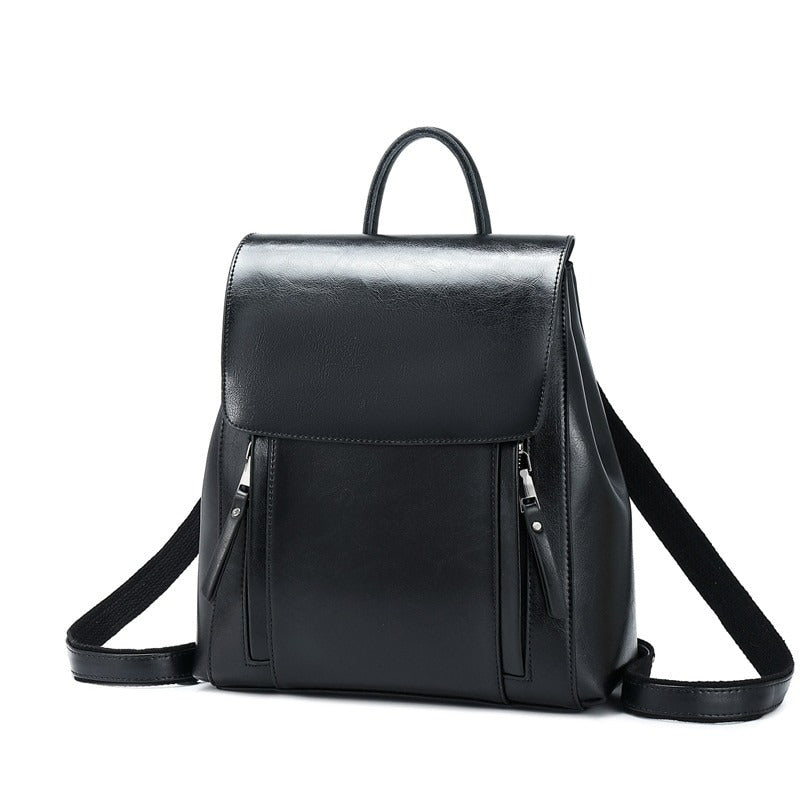 Women Genuine Leather Shoulder Backpack - Scraften