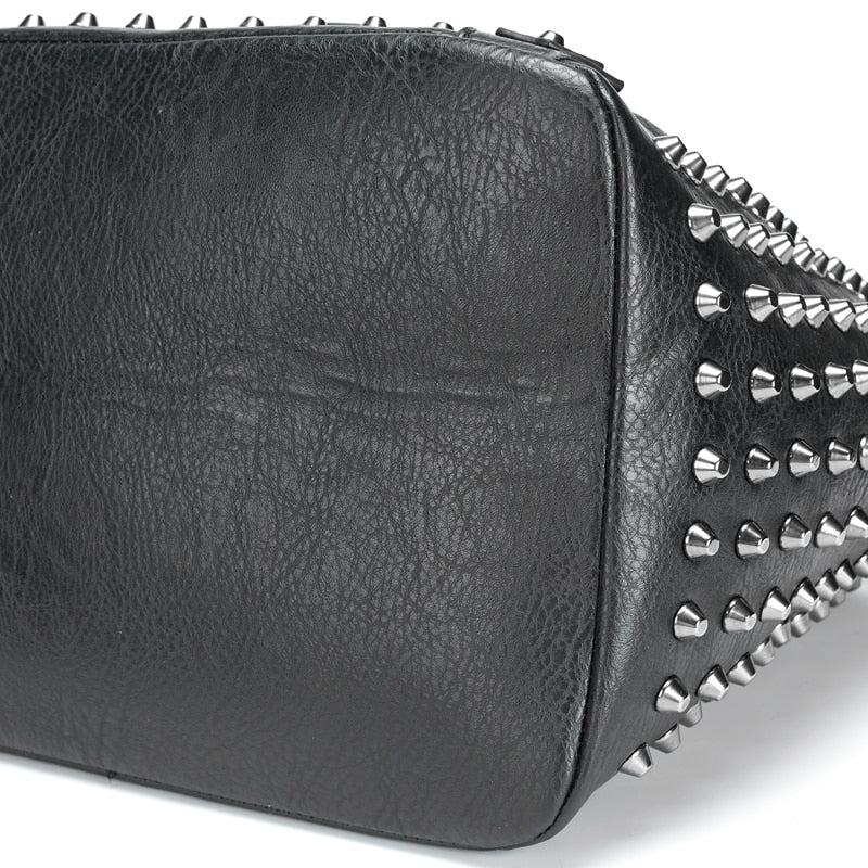 Women Leather Skull Handbag - Scraften