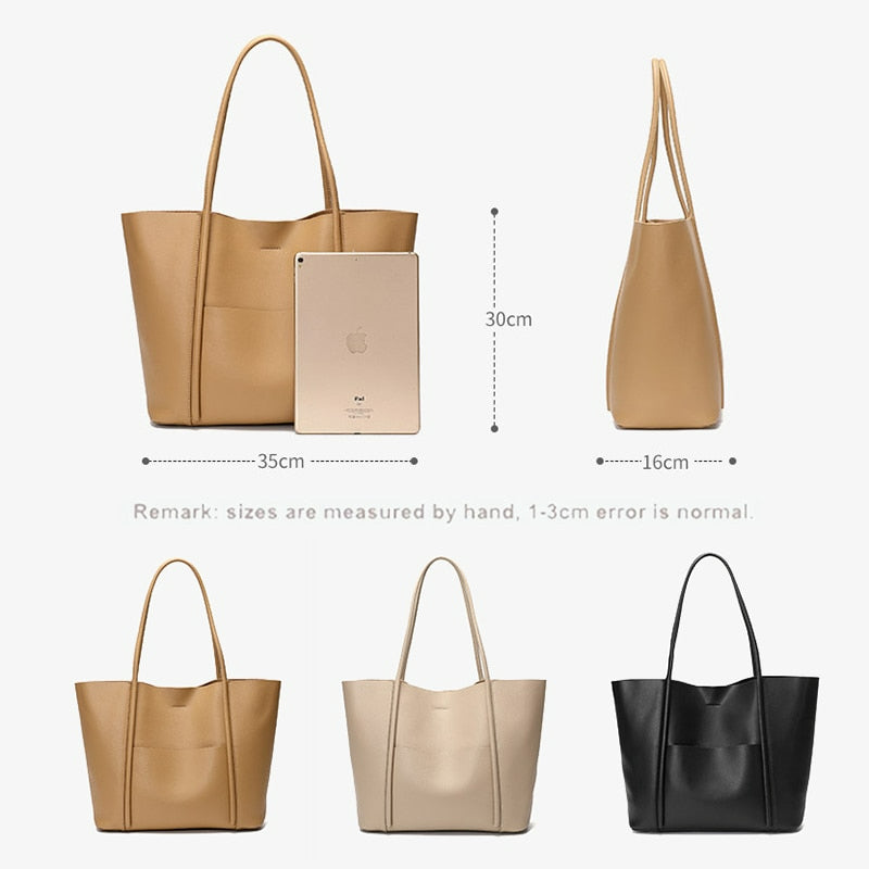 Large Luxury Leather Shoulder Bag Women Tote Bag - Scraften