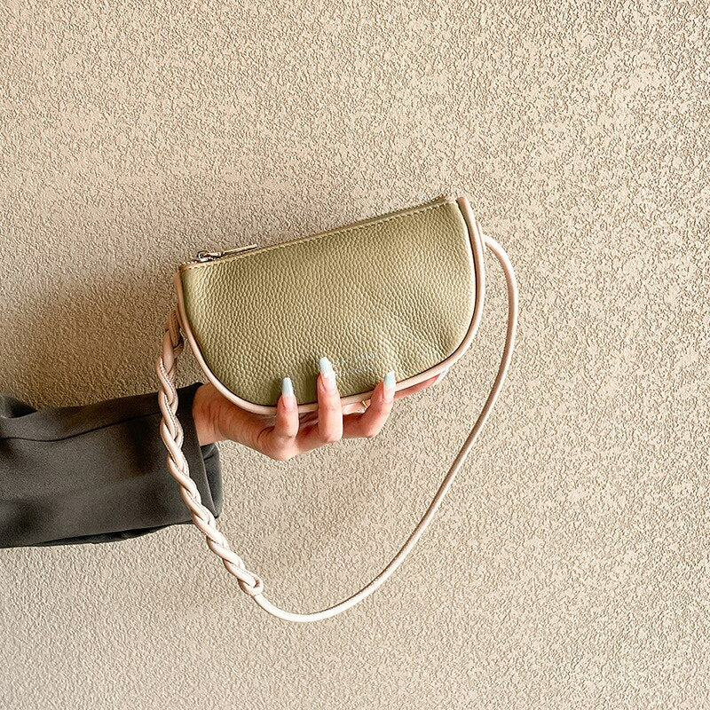 Women's Mini Genuine Leather Underarm Bag - Scraften