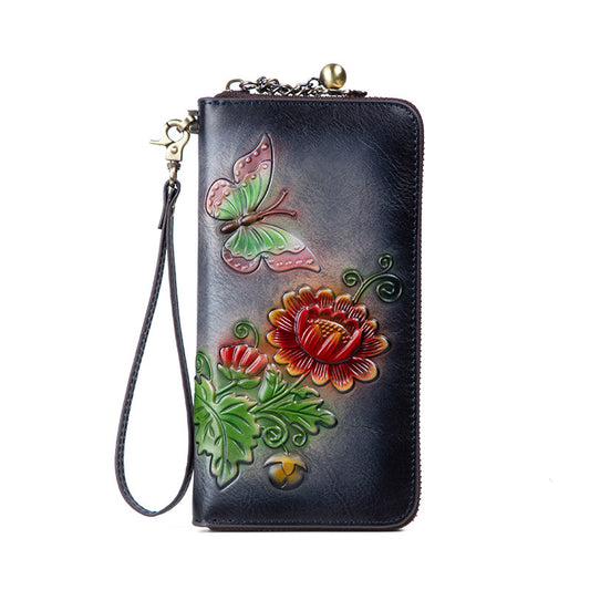 Women's Retro Genuine Leather Vintage Purse Wallet - Scraften