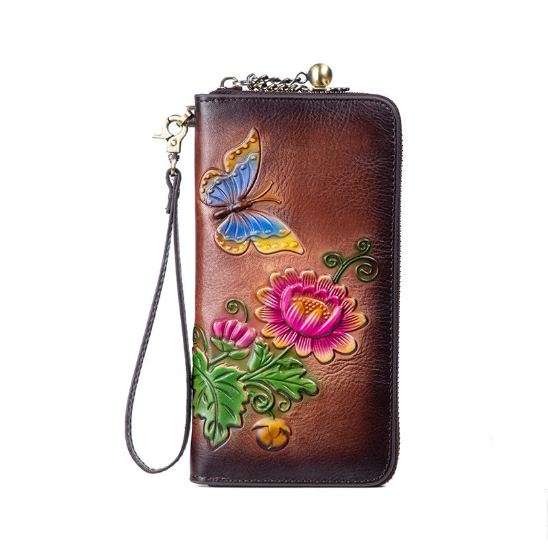 Women's Retro Genuine Leather Vintage Purse Wallet - Scraften