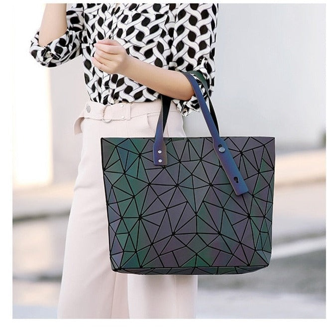 Women's Tote Geometric Quilted Shoulder Bag - Scraften