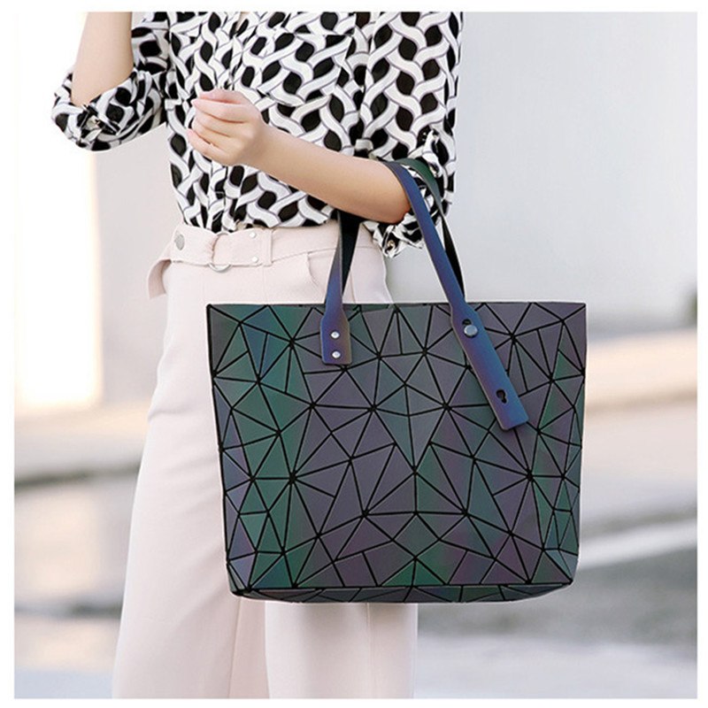 Women's Tote Geometric Quilted Shoulder Bag - Scraften